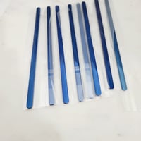 Image 1 of Flat Bracelet Laser Engraving Blanks Blue Color- 8 Pack Steel 6mm wide