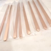 Image 1 of Flat Bracelet Laser Engraving Blanks Rose Gold Color- 8 Pack Steel 6mm wide