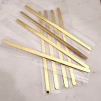 Image 1 of Flat Bracelet Laser Engraving Blanks Yellow Gold Color- 8 Pack Steel 6mm wide