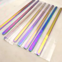 Image 1 of Flat Bracelet Laser Engraving Blanks Rainbow Color- 8 Pack Steel 6mm wide
