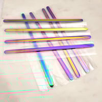 Image 3 of Flat Bracelet Laser Engraving Blanks Rainbow Color- 8 Pack Steel 6mm wide