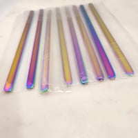 Image 4 of Flat Bracelet Laser Engraving Blanks Rainbow Color- 8 Pack Steel 6mm wide