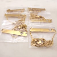 Image 2 of Heart Hole Cut Pendant Yellow Gold Blanks - Laser Engraving Steel Heart Hole Blanks