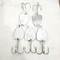 Image 1 of 5 pack Laser Engravable Fish Hook / Fishing Lure Steel Silver Color Steel Laser Engravable Blanks