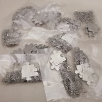 Image 1 of Steel Jigsaw Puzzle Piece pendant Necklace Laser Engraving blanks - 10 Pair Packs