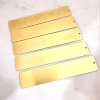Image 2 of Bookmark Laser Engravable Blanks - 5 pack Engravable Yellow Gold Metal Bookmarks