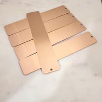 Image 1 of Bookmark Laser Engravable Blanks - 5 pack Engravable Rose Gold Metal Bookmarks