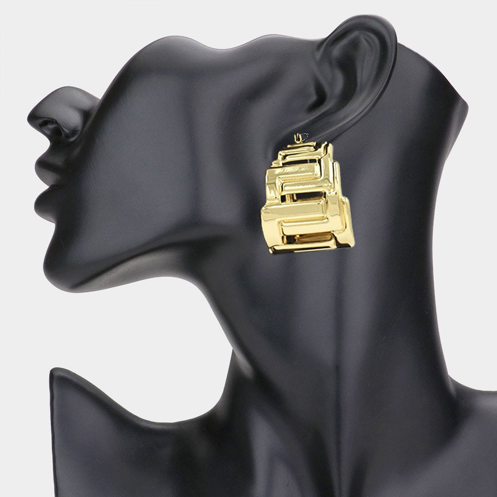 Image of Soul Hoop ABSTRACT METAL HOOP PIN CATCH EARRING