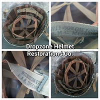 Image 4 of WWII M1 Helmet Front Seam U.S. Army Medic & WWII Westinghouse Liner set. 4-Panel