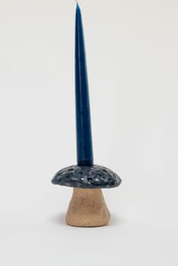 Image 1 of Indigo Mushroom Candle Holder