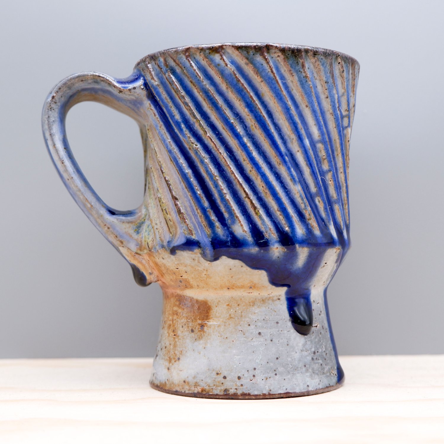 Image of Soda Fired Mug (blue+flute)
