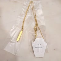 Image 2 of 3D Bar Pendant Necklace Metal blanks Yellow Gold  -Laser Engravable Blanks -  10 in Pack