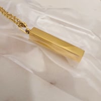 Image 4 of 3D Bar Pendant Necklace Metal blanks Yellow Gold  -Laser Engravable Blanks -  10 in Pack