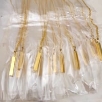 Image 1 of 3D Bar Pendant Necklace Metal blanks Yellow Gold  -Laser Engravable Blanks -  10 in Pack