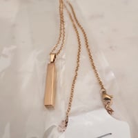 Image 3 of 3D Vertical Bar Pendant Necklace Metal blanks Rose Gold -Laser Engravable Blanks - 10 in Pack