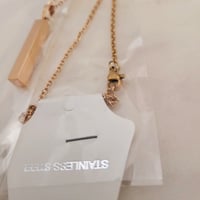 Image 4 of 3D Vertical Bar Pendant Necklace Metal blanks Rose Gold -Laser Engravable Blanks - 10 in Pack