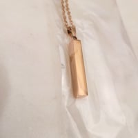 Image 2 of 3D Vertical Bar Pendant Necklace Metal blanks Rose Gold -Laser Engravable Blanks - 10 in Pack