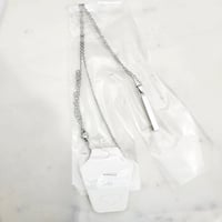 Image 2 of 3D Vertical Bar Pendant Necklace Metal blanks Steel Silver -Laser Engravable Blanks - 10 in Pack