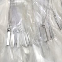 Image 3 of 3D Vertical Bar Pendant Necklace Metal blanks Steel Silver -Laser Engravable Blanks - 10 in Pack