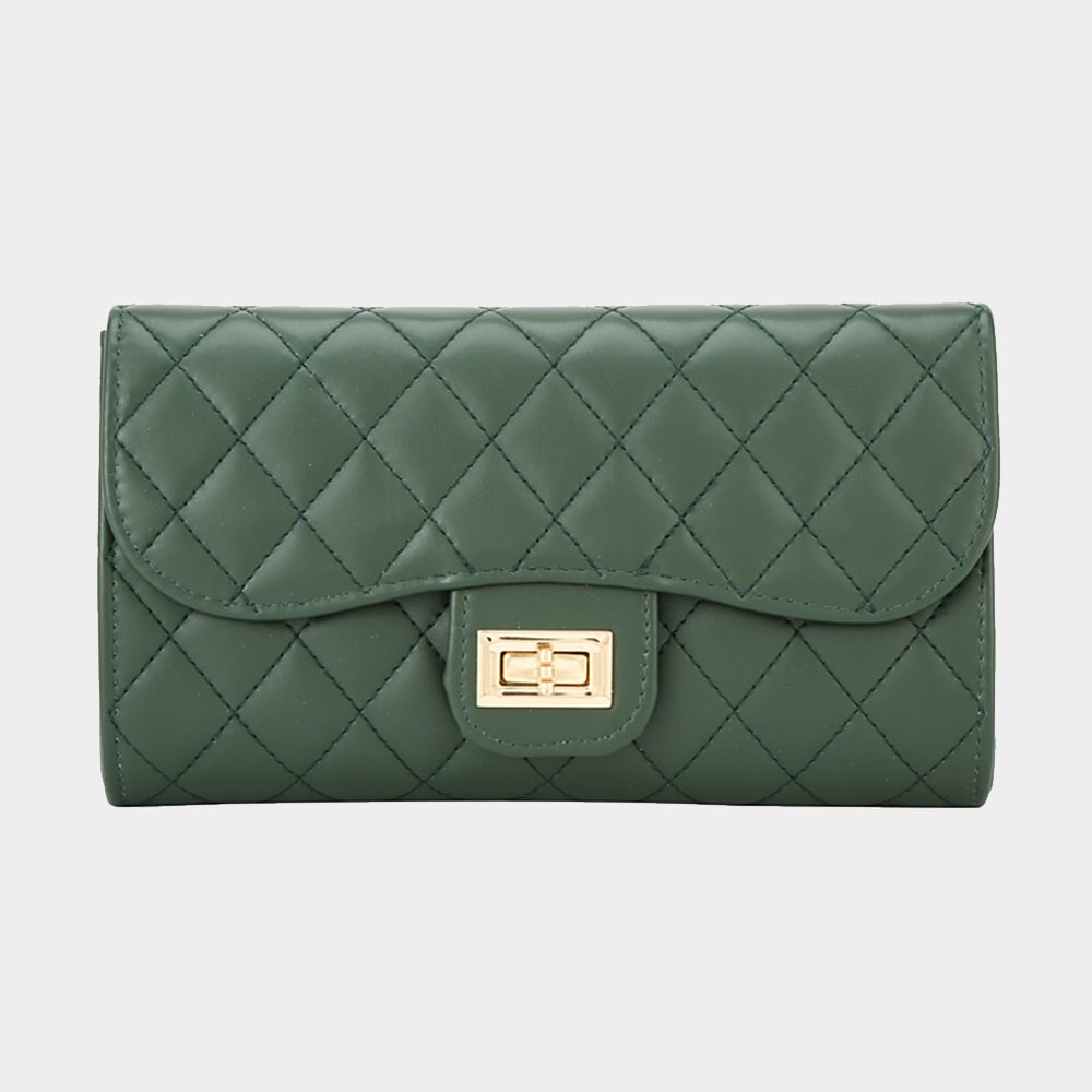 Image of Quinn quilted flap evening clutch bag