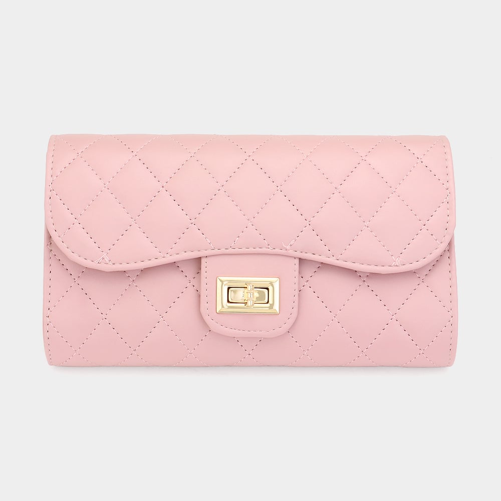 Image of Quinn quilted flap evening clutch bag