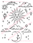 Image 4 of Stick & Stitch Embroidery Pattern Set - Celestial