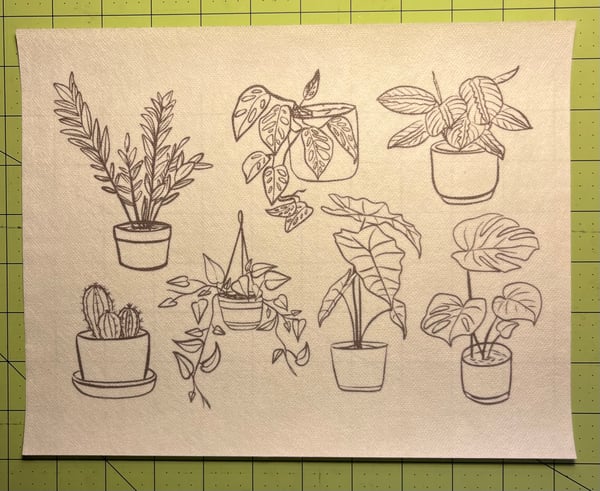 Image of Stick & Stitch Embroidery Pattern Set - House Plants