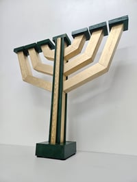 Image 1 of Gold & Emerald Menorah