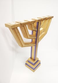 Image 3 of Royal Gold & Purple Menorah 