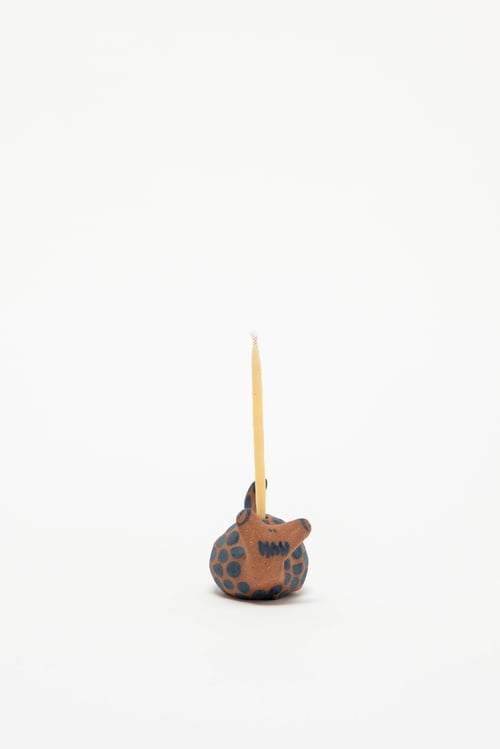 Image of Indigo Creature Birthday Candle Holder - No.8