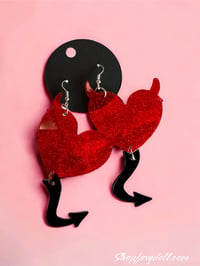 Image 1 of Devilish heart ❤️ earrings 