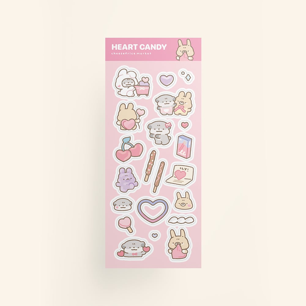 Image of HEART CANDY STICKER SHEET