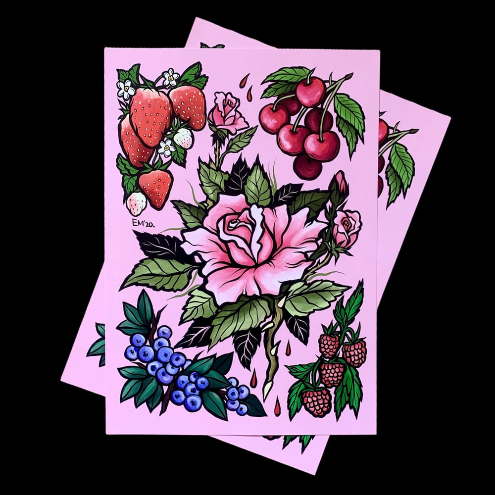 Flower Berry Emetic Art Print