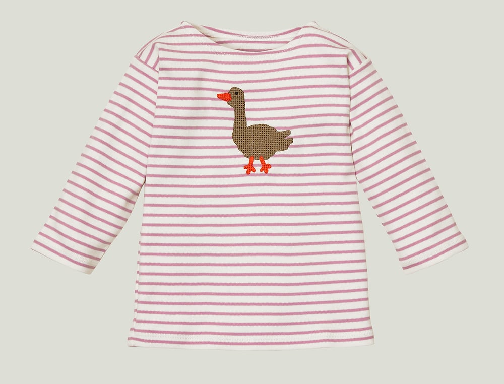 Image of NEU Shirt flieder gestreift mit Gans (O) Art. 252327