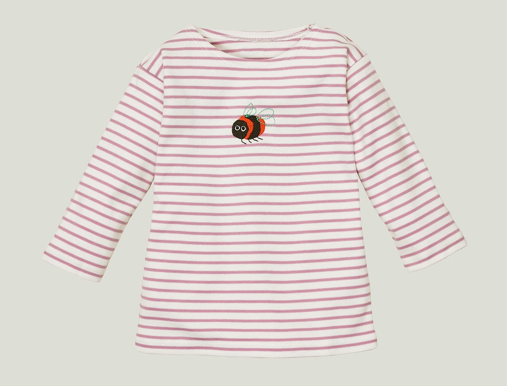 Image of NEU Shirt flieder gestreift mit Hummel (O) Art. 287327