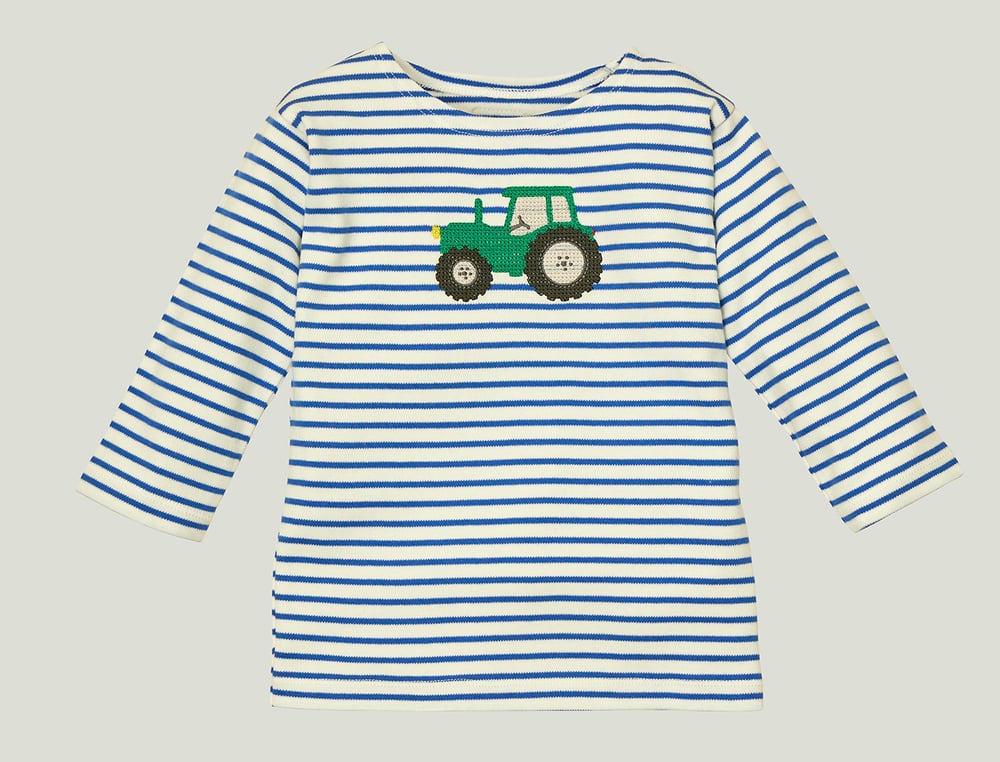 Image of NEU Shirt blau gestreift mit Traktor Art. 318326