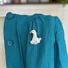 Goose Hand Embroidered Brooch, Mother Of The Bride Brooch