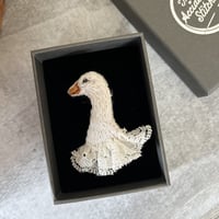 Image 3 of Goose Hand Embroidered Brooch