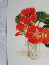 Image 2 of Nasturtiums in a vintage bottle print