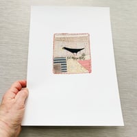 Image 5 of Print - A4 - reproduction of my hand stitched artwork -wall art - Blackbird