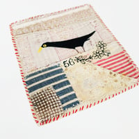 Image 1 of Print - A4 - reproduction of my hand stitched artwork -wall art - Blackbird