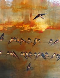 Image 5 of Original Canvas - Gathering Swallows - 30" x 40"