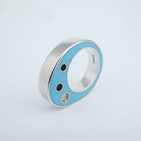 Image 1 of Biomorph Ring, Blue/Silver