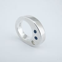 Image 2 of Biomorph Ring, Blue/Silver