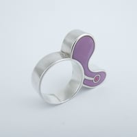 Image 2 of Half Biomorph Ring, Lilac/Green with Pink Dot