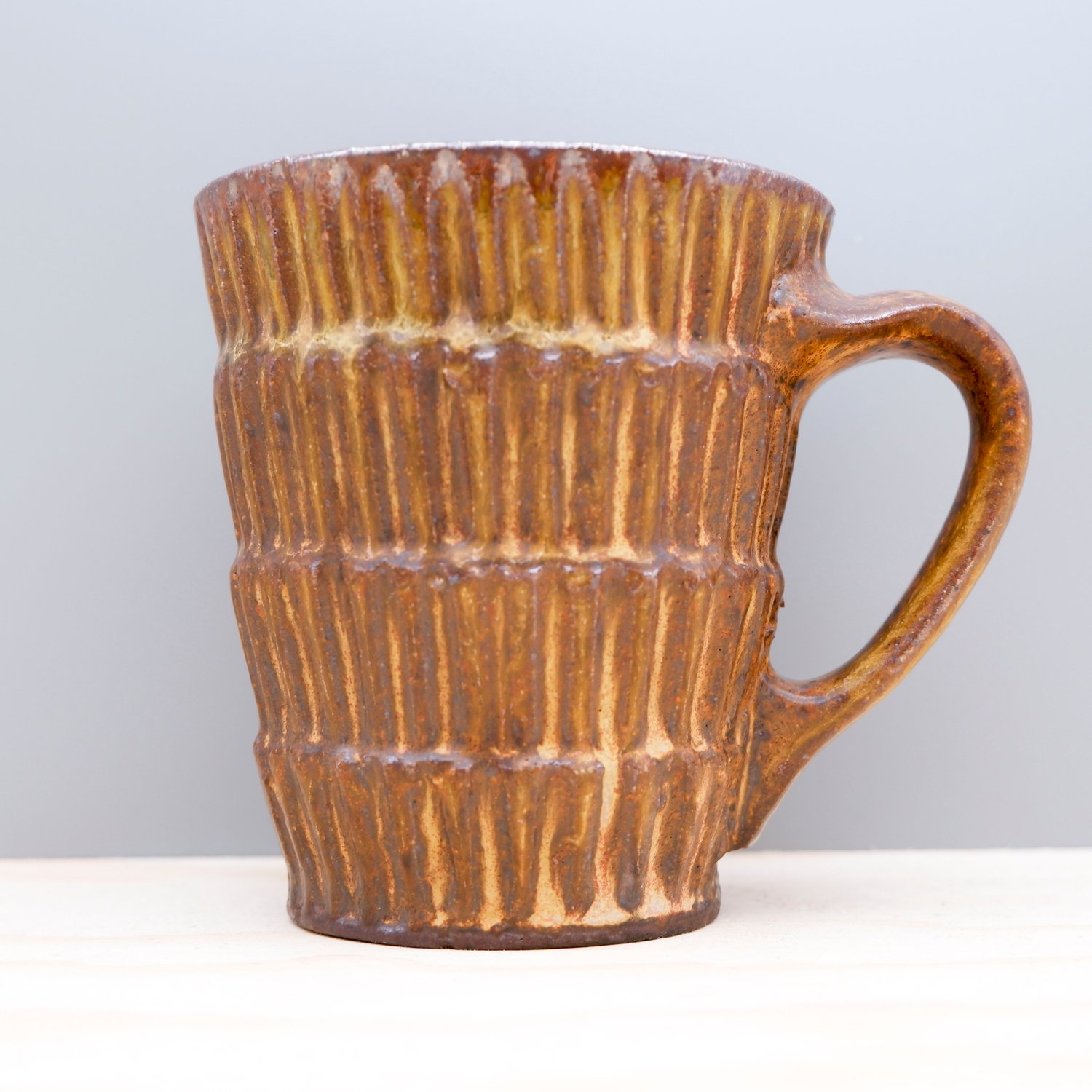 Image of Soda Fired Mug (orange+cream)