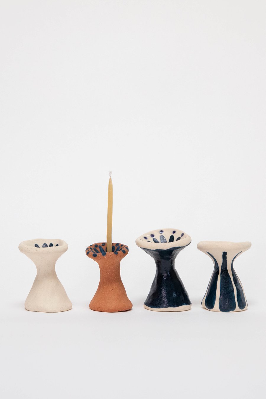 Image of Indigo Abstract Birthday Candle Holders - Funnel