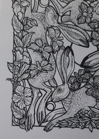 Image 3 of Three hares print 