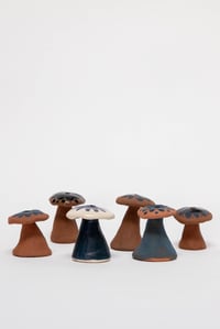 Image 3 of Indigo Mushroom Birthday Candle Holders - Floral Cap