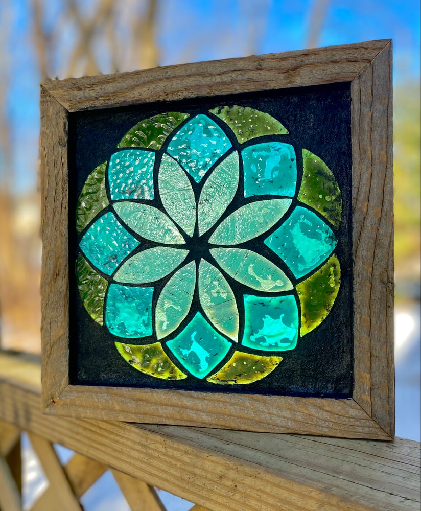 Image of Freestanding framed glass mosaics